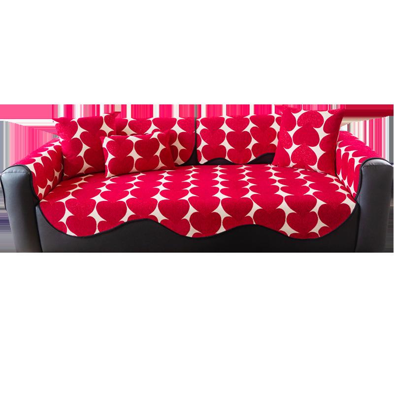 

Special-Shaped Irregular Sofa Cushion, Festive Red Straight Row, A Whole Sofa Cover Cloth Towel, Seat Cushion Cover, Universal In All Seasons 70*70cm