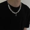 Cross Rivets Exaggerated Punk Women's Necklaces Male Y1k Irregular Subculture Niche Clavicle Chains Hip Hop Chokers