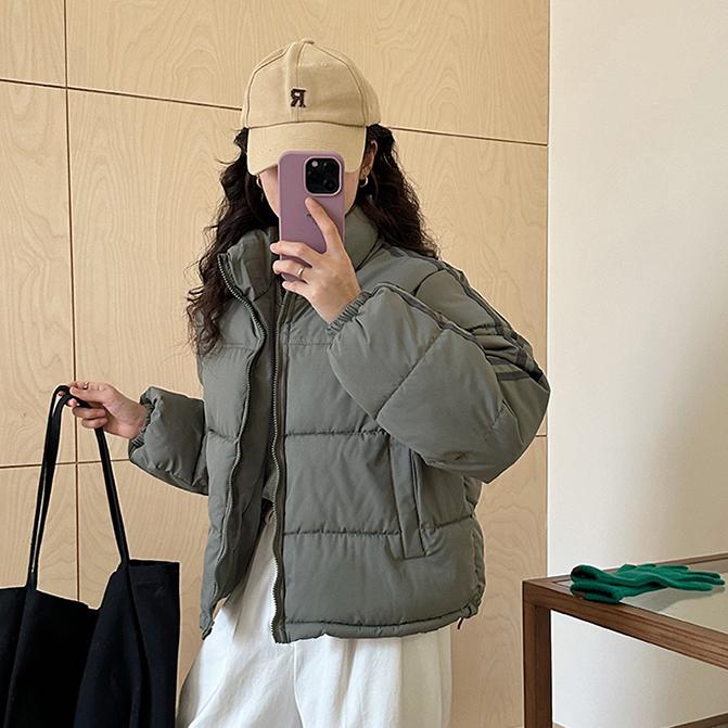 Down Jacket Women Coat Fashion American Streetwear Stripe Style Duck Down Feather Female Winter Short Outwear Cotton Jacket