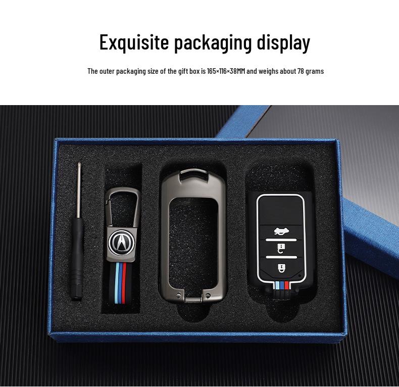 Acura CDX MDX RDX ZDX ILX RLX Key Fob Metal Case with Buckle