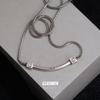 Vintage Square Smiley Face Pendant Necklace Women'S Light Luxury Smiling Style Accessories Collarbone Chain