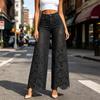 Women's Casual Lace Patchwork Jeans with Cutout for Versatile Everyday Wear