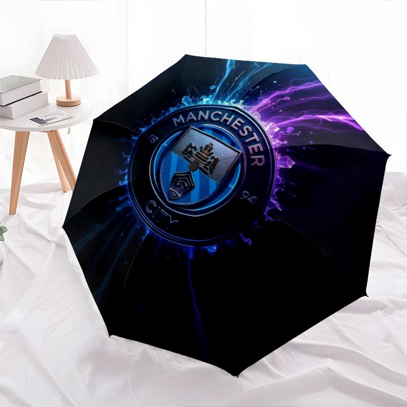 Manchester City Football Club2pattern, automatic folding umbrella, portable and foldable design, 8 ribs, a Christmas or birthday gift.