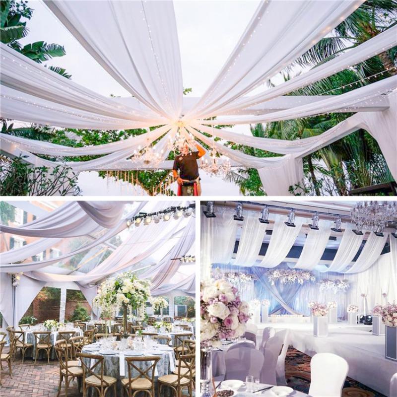 1 pezzo Tende da soffitto colorate per matrimonio Decorazione Tenda in chiffon lucido Drappeggio per cerimonia all'aperto di matrimonio Decorazione per feste