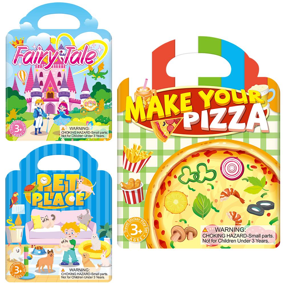 3 Stück Kinder Wiederverwendbare Gelee-Aufkleber Spielzeug Tier Ozean Cartoon Aufkleber Tragbar DIY Einfügen Bücher Aufkleber Spielzeug Geschenke für Kinder