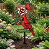 2D Flat Floral Bird Garden Stake Acrylic Flower Pattern Ornaments  Outdoor Lawn Use