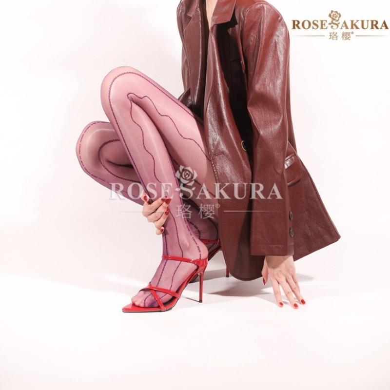 Sexy Aurora Radio Wave Shinny Seamless Stockings Silky Smooth Oily Bright Ultra-Thin Transparent Pantyhose Ol Ootd Party Tights