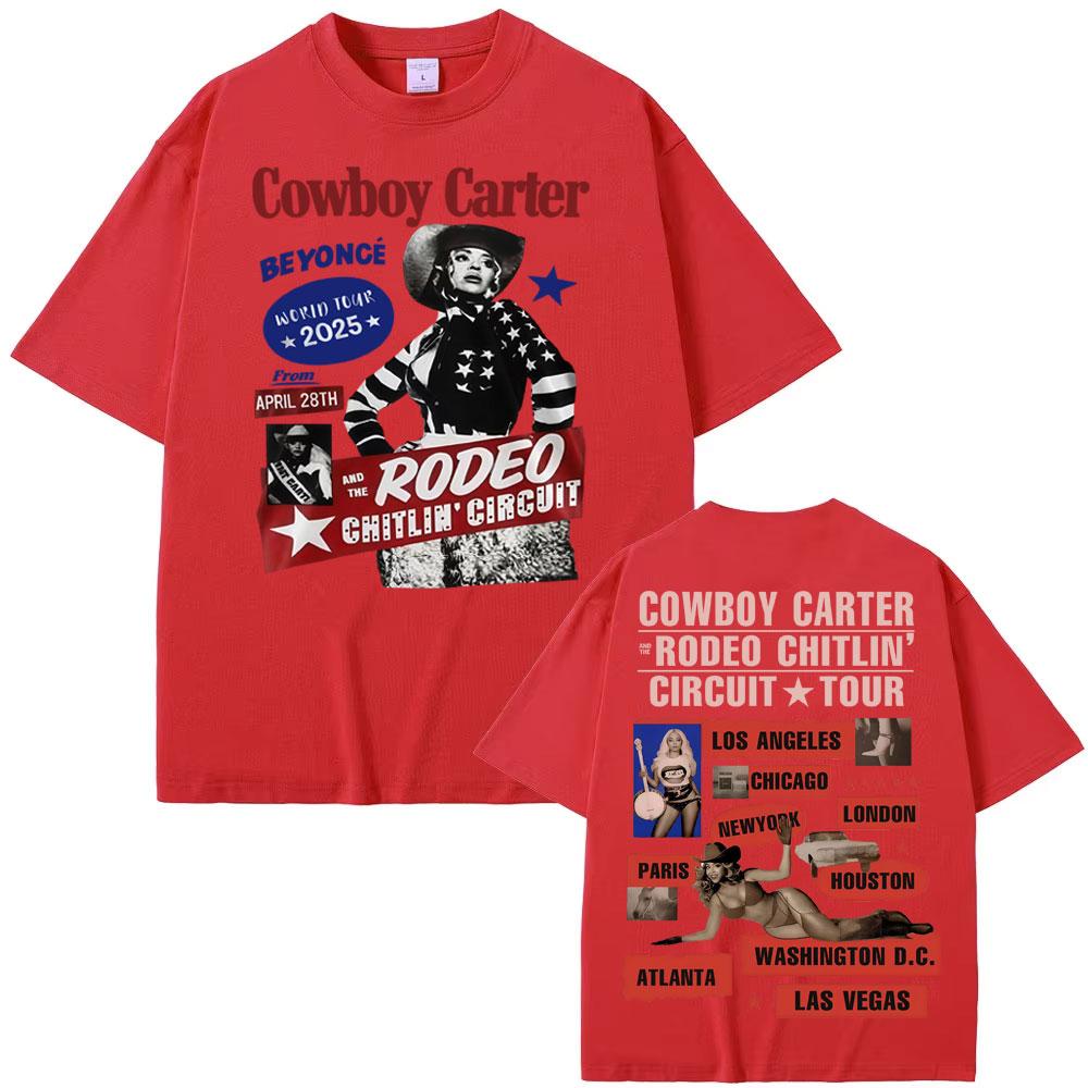 Beyonce Cowboy Carter Tour 2025 T Shirts Men Women Fashion Trending Streetwear Girl T Shirt Summer Pop Tops Short Sleeve T-shirt