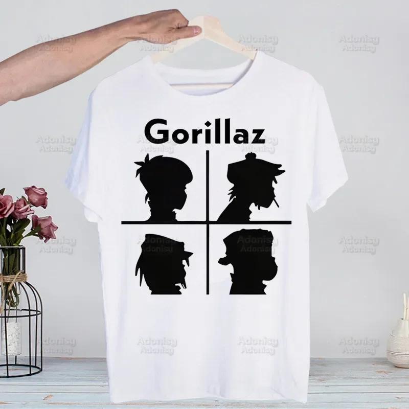 Music Band Gorillaz PUNK ROCK ChakaKhan Noodle Funny T Shirt Men New Casual Short Sleeve Tshirt Homme Manga Unisex T-shirt Tees
