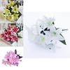 Elegant 45cm 10 Heads Artificial Stargazer Lilies Chic Silk Flower Bouquet For Weddings