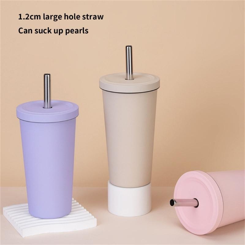 316L Stainless Steel Vacuum Insulated Tumblers With Leak Proof Straw Lid For Office Outdoor Travel Ergonomic Grip Cup