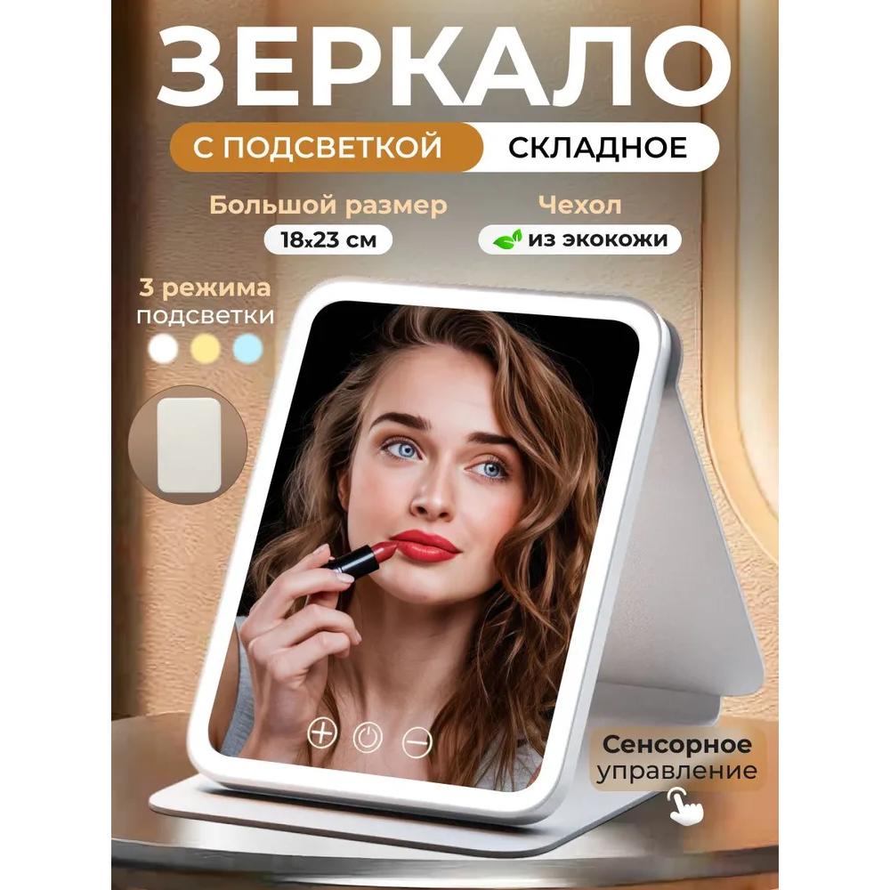 

Cosmetic table mirror with lighting for makeup Option1