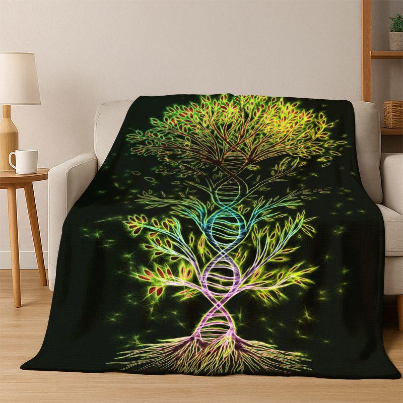 Tree of Life Nordic Mythology Yggdrasil Nature cartoon Flannel Blanket Soft Throw Blanket for Bedroom Living Room Bed Travel kid