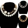 Exaggerated Pearl Choker Necklace Bead Chain Chunky Clavicle Choker  for Woman Girls