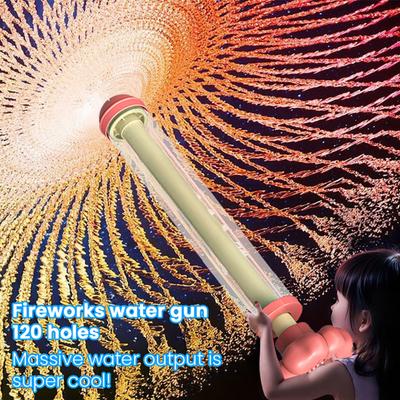 Wasserspielzeug Hochdruck-Wasserspritzer Ziehrohr-Design Wasserspritzpistole Funkeneffekt Sommerwasserspielzeug für Kinder Jungen Mädchen