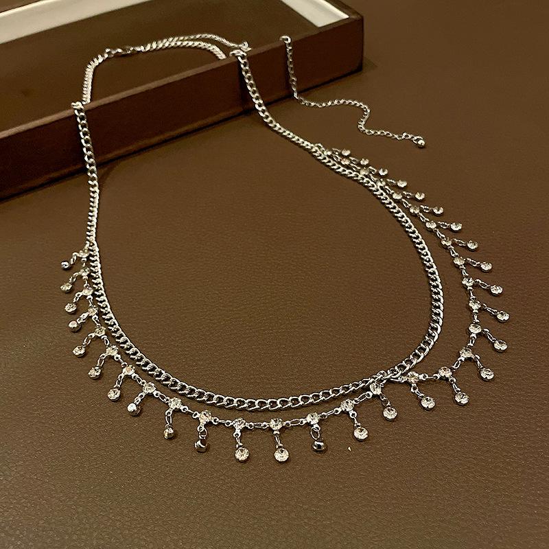 

Diamond-encrusted ins cool style tassel double-layer waist chain niche styleaccessible luxuryelegant waist accessories
