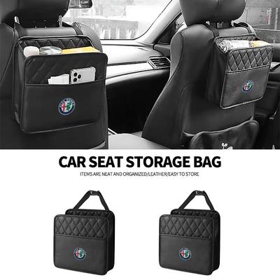 Multi Function PU Leather Car Seat Back Storage Bag For Sportiva Giulia Giulietta 159 156 Stelvio Auto Accessory