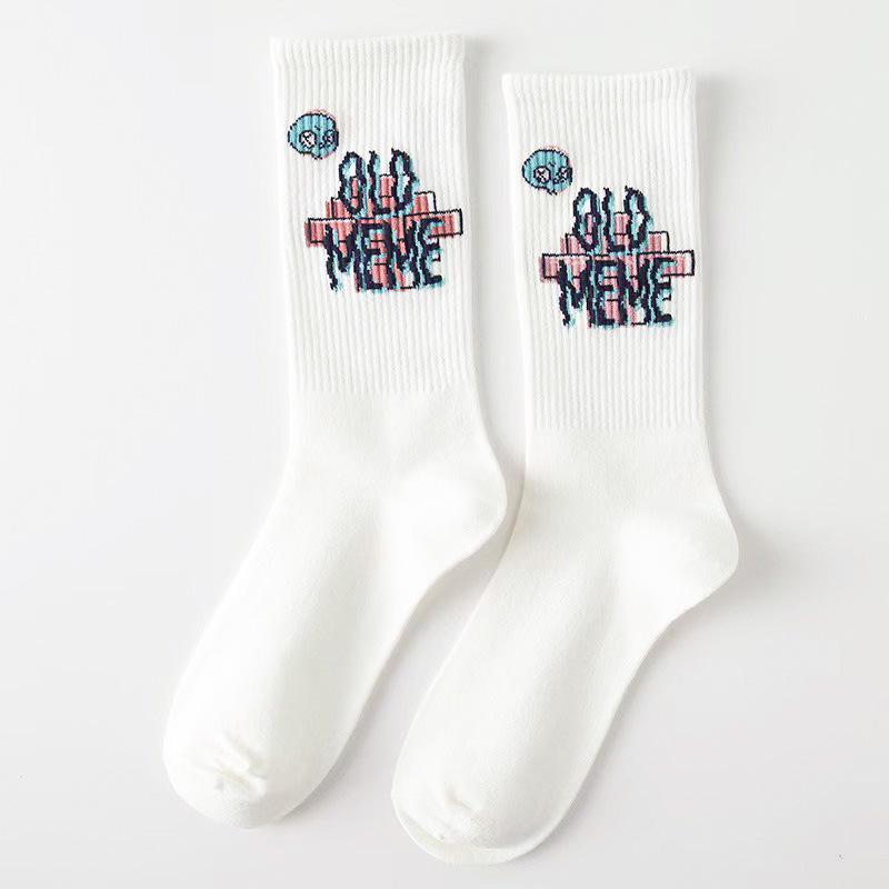 Men's Trendy Mid-Tube Autumn/Winter Basketball Socks - All-Match, Sweat-Absorbing, Breathable Sports Socks