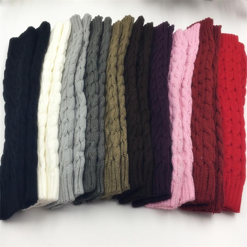 Tykke benvarmere og scrunch-sokker i ullstrikk i koreansk stil med kabelstrikkdesign for kvinner