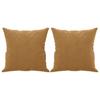 2 Seater Sofa with Decorative Cushions Brown 140 cm Velvet