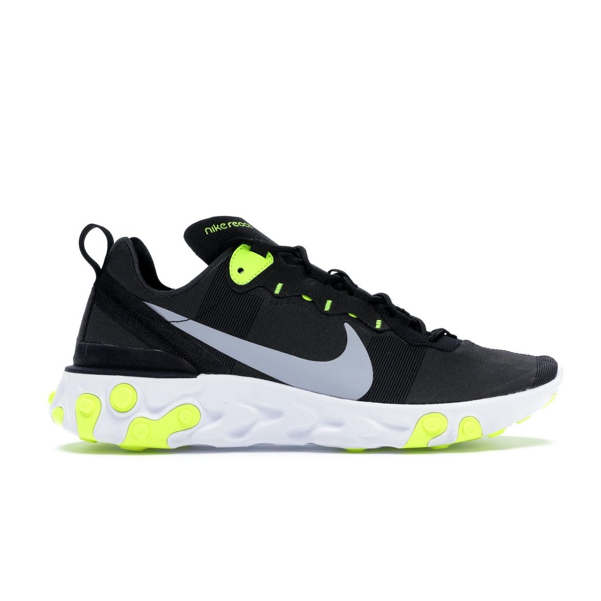

Мужские кроссовки Nike React Element 55 Black Volt Wolf-Grey-Volt-White BQ6166-001