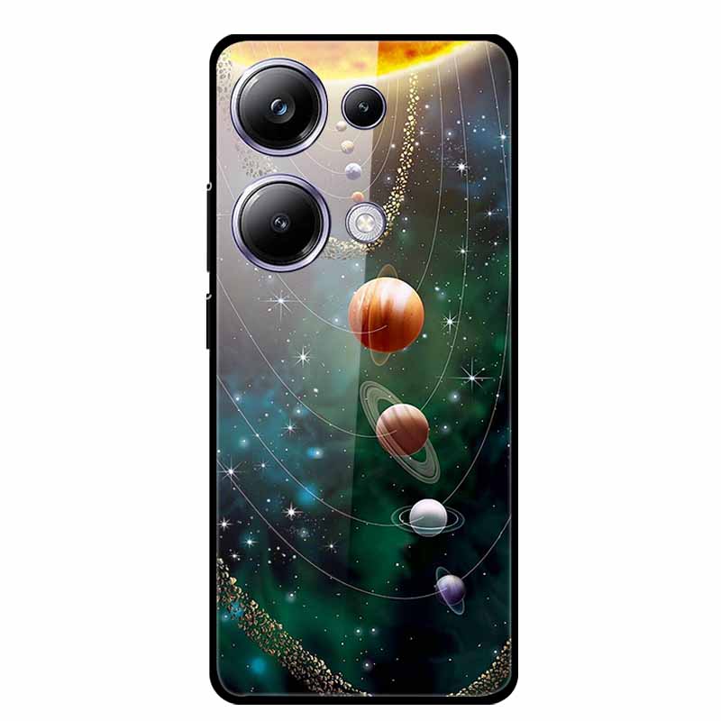 Glass Back Cover For Xiaomi Redmi Note 13 Note13 Pro Case Soft Bumper Hard Tempered Glass Case For Redmi Note 13 Pro Phone Case