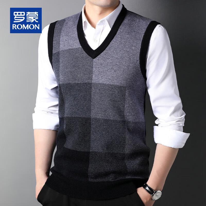 

ROMON Мужской трикотажный жилет без рукавов из 100% чистой шерсти XL