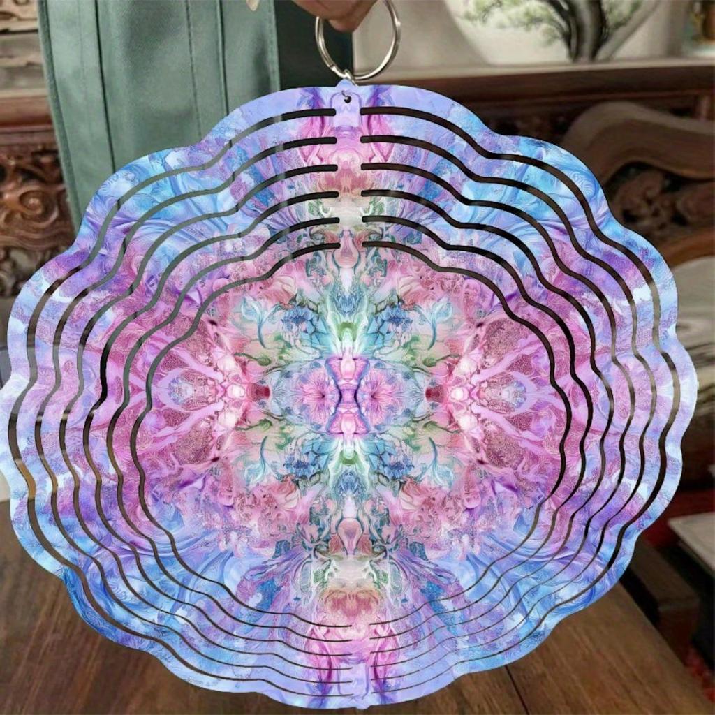10 Inch Colorful Metal Wind Spinner with 360 Degree Rotation for Garden Balcony Patio Decor Vibrant Outdoor Hanging Ornament In Multi Colors