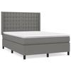 Maison Exclusive - Sommier à lattes de lit avec matelas Gris foncé 140x200cm Tissu