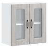 Wall Mounted Kitchen Cabinet with Glass Door Kalmar Grey Sonoma Particleboard