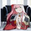 Zero Two 002 DARLING In The FRANXX Fuzzy Blankets Sexy Girl Creative Throw Blanket for Home 125*100cm Lightweight