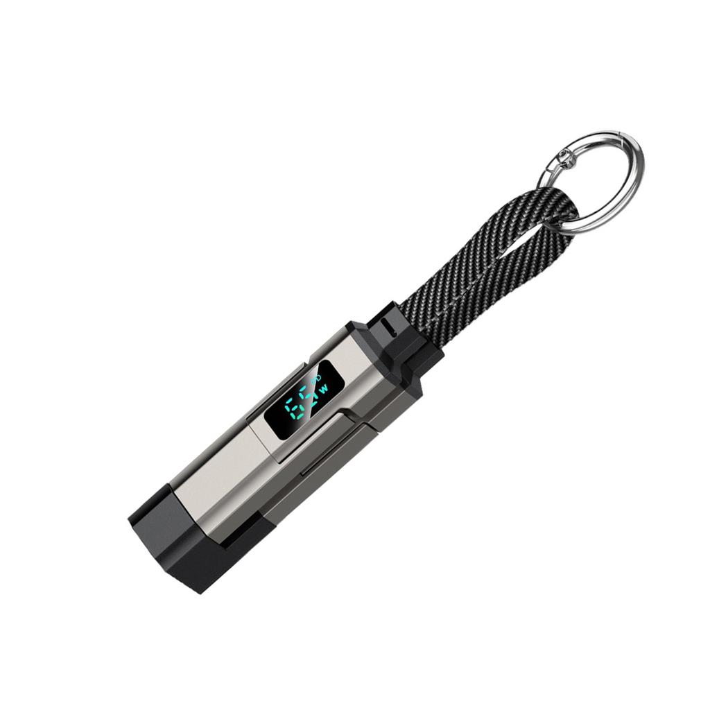 Durability Zinc Alloy Keychain Data Cable with Digital Display PD3.0/PD2.0 Charging Wire &Efficient 40Gbps Data Transfer