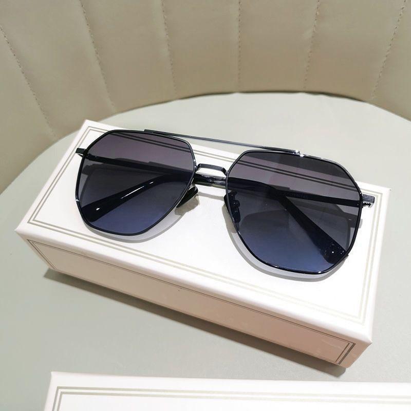 High Definition Sunglasses Men'S Gradual Change Of Color Metal Frame Sunglasses Women'S Uv Protection Sunglasses