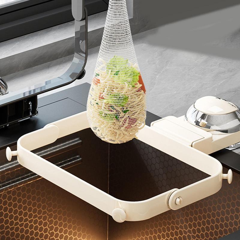 Sink Strainer Rack Food Catcher Kitchen Foldable Suction Cup Strainer Waste Catching Basket  Disposable Garbage Mesh Bag
