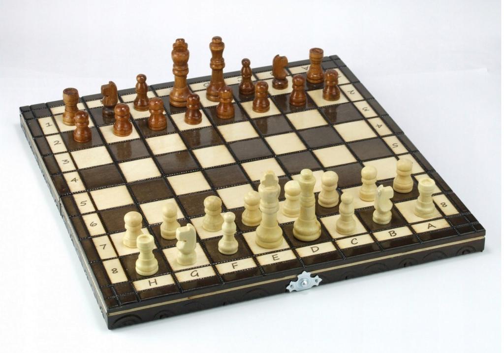 SZACHY DREWNIANE KLASYCZNE 31CM 2847