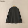 ZANZEA Chemise Classique à Manches Longues et Col Revers Décontractée pour Femme