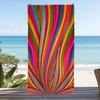 Y2K Wavy Checkerboard Beach Towel Warped Grid Golden Star Print Soft Absorbent Quick Dry Towel for Beach Swimming