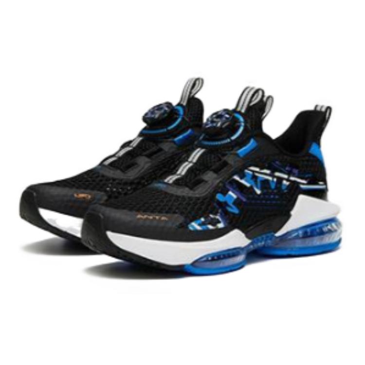 Anta Kids Comfortable Non-Slip Shock Absorbing Low-Top Running Shoes Kids sneaker Black Blue A312325588H-3