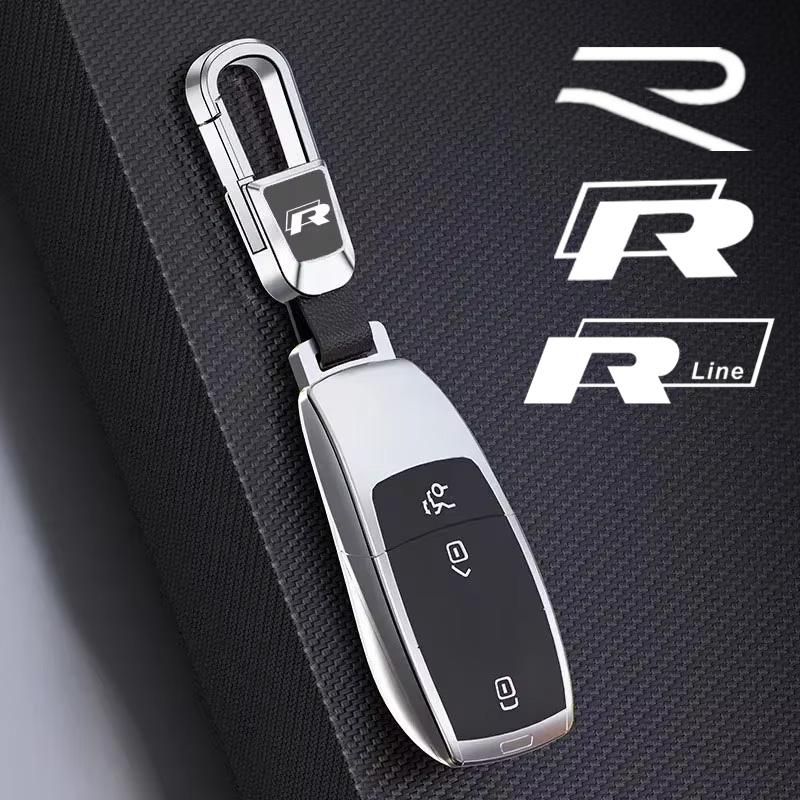 2026 Hot VOLKSWAGEN Leather Key Rings High-Grade Metal Keyrings Car Keychain For Volkswagen VW New Rline Golf Beetle Tiguan Vent FE2