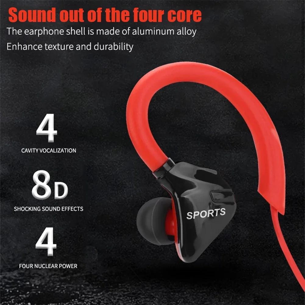 S760 Wired In-ear Waterproof Earphones Ear Hook Earbuds Stereo Super Bass Headphones Sport Headset with Microphone