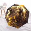 1pc Lion Majesty Automatic Folding Umbrella Portable Collapsible Umbrella for All Seasons, 8-Rib Durable Construction, Perfect Gift 037