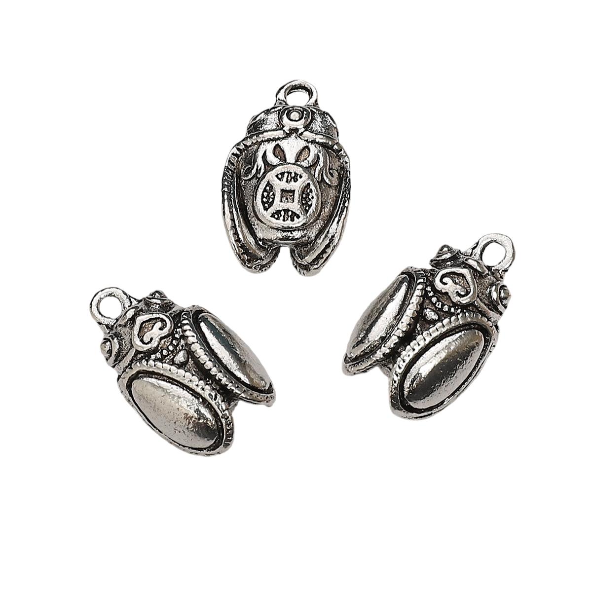 

1/5/10 шт./пакет сплав китайский благоприятный кулон DIY браслет ожерелье серьги ювелирные изделия аксессуары 18x11mm 5pcs/bag