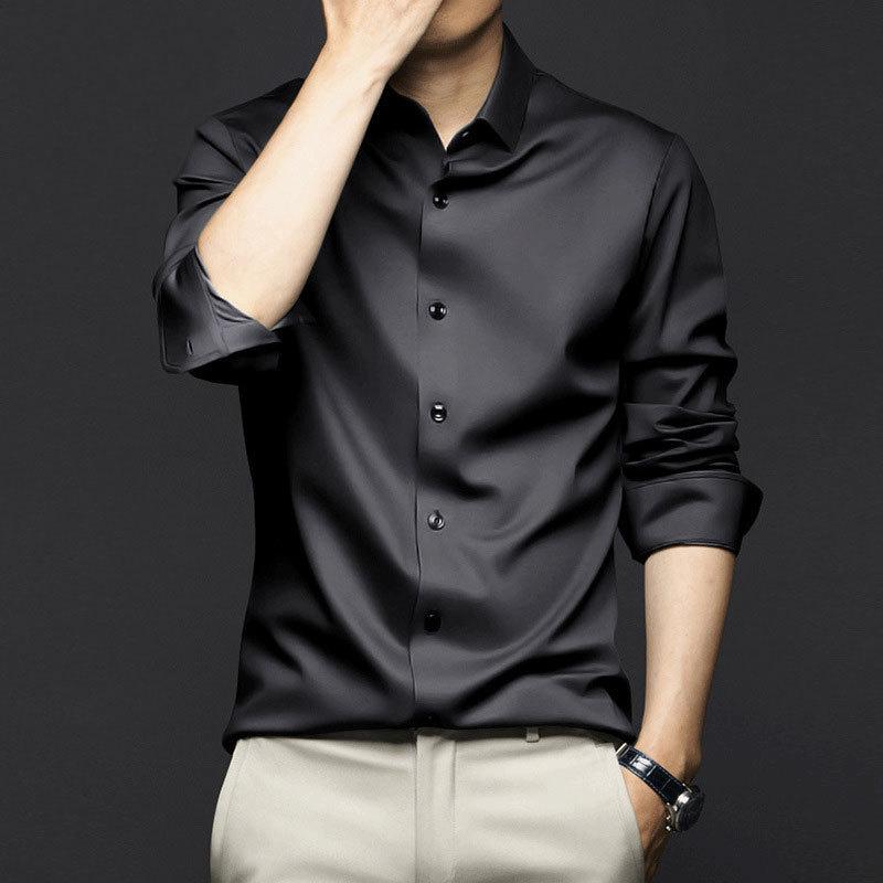 Camisa de Negocios Casual de Manga Larga para Hombre de Primavera