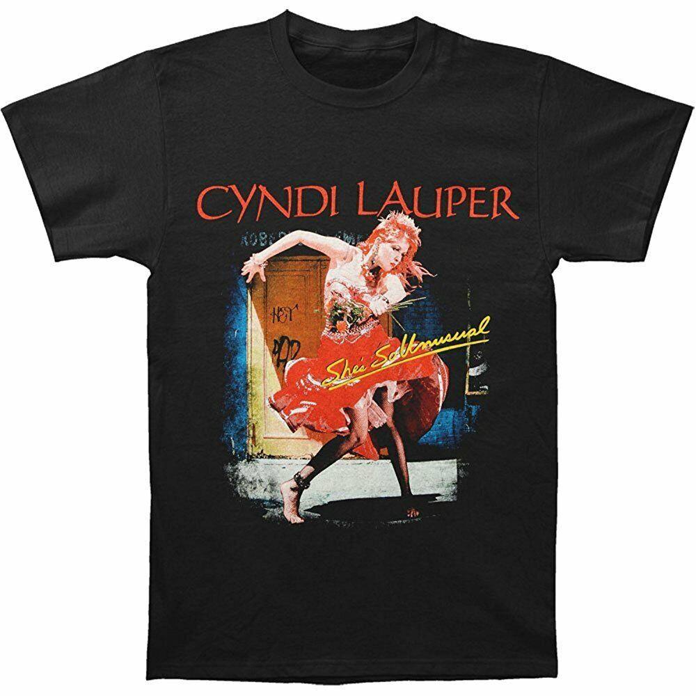 26 Cyndi Lauper Mens Shes So Unusual Tour Dated Black T-Shirt S-234XL TMB4279 Unisex T-Shirt M