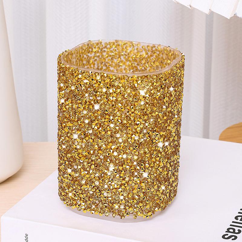 Fashion Women Sparkling Makeup Brush Bucket Cosmetic Storage Pen Box Makeup Brush Container Home Storage Box