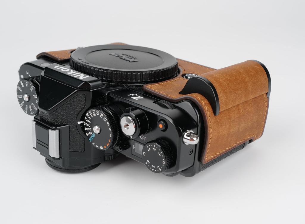 CLC Handmade Compatible Nikon ZF Camera Camera and Camera Genuine Design with Cowhide Leather Metal Base and Handle Matte Case, Cover, Bag. Leather.