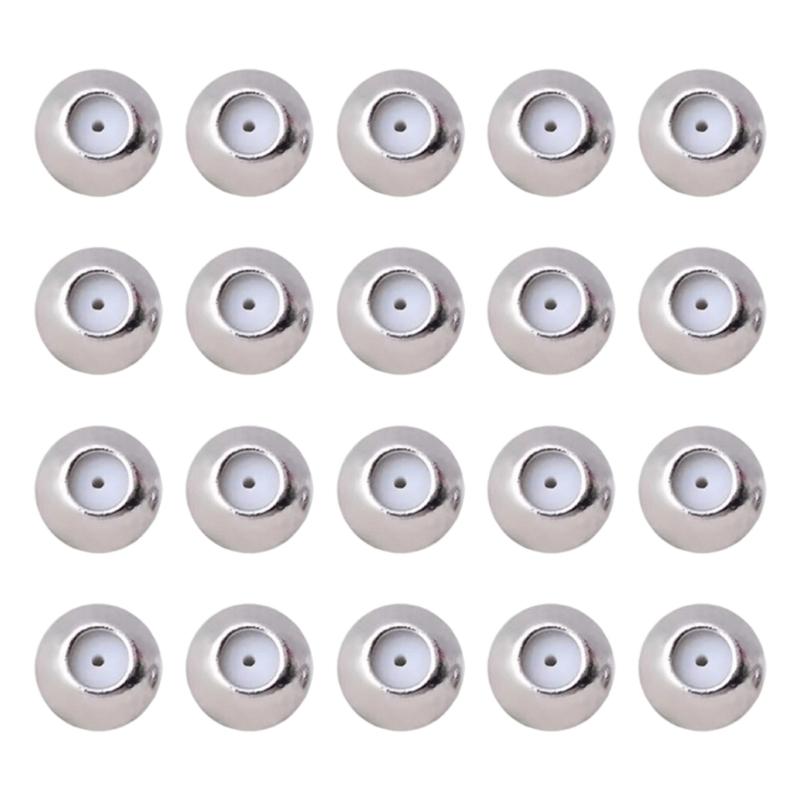 

Pack of 20 Earring Backs Ear Jewelry Replacement Earring Plugs Earrings Part Metal Texture Suitable for Daily Party Use 3mm белый