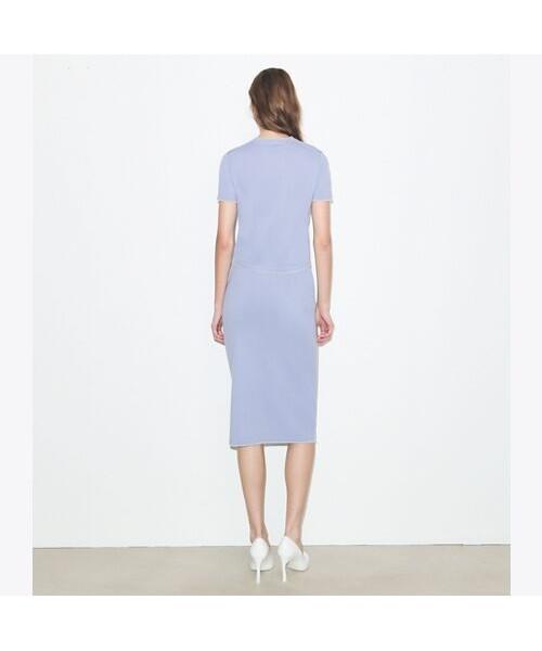 Tolibeochi Wool Scallop Skirt - Pale Blue / New Ivory