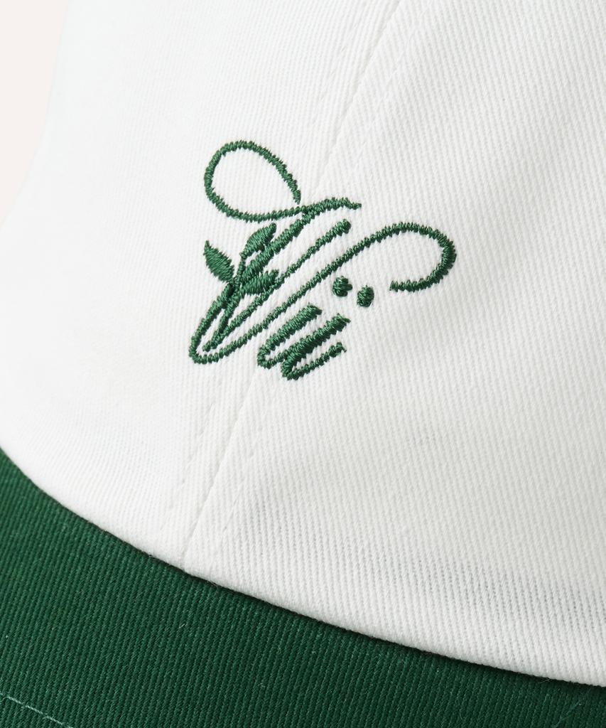 Bibeleude Embroidered Cotton Two-Tone Ball Cap 002 White & Green