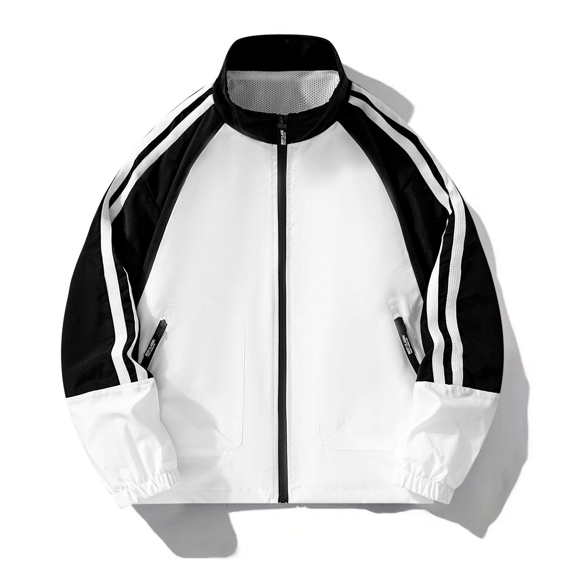 

Весенняя и осенняя куртка Мужская повседневная куртка Мужская весенне-осенняя утягивающая куртка M белый